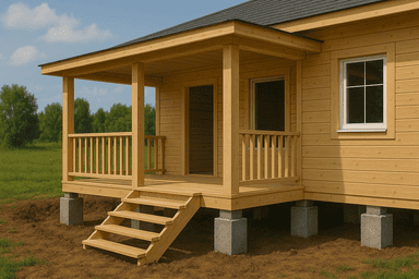 Кирпичные столбы для веранды 5×3 м